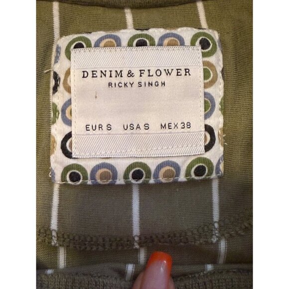 Denim & Flower Ricky Singh Tan Striped T-Shirt Small - Picture 3 of 16